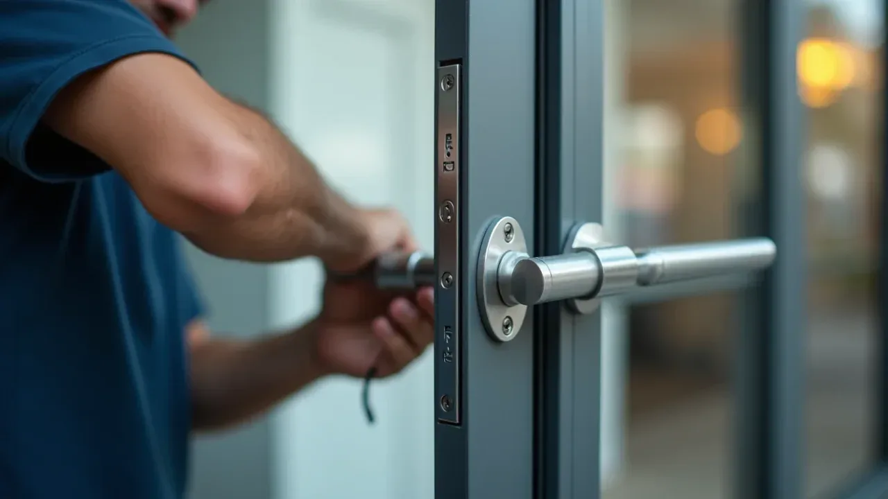 Storefront Lock Repair performed by a Don's Locksmith technician
